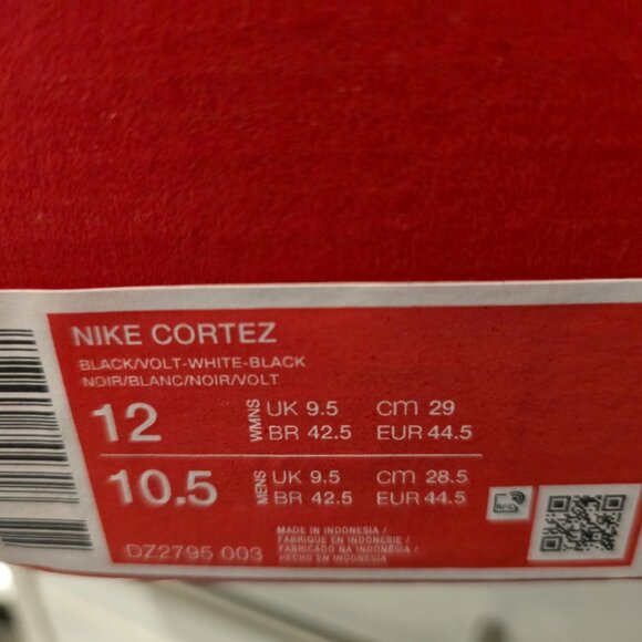 Nike Cortez Basic Black / Yellow DZ2795-003 Mens Sz 10.5 (10) Shoes Sneakers New - Picture 10 of 14